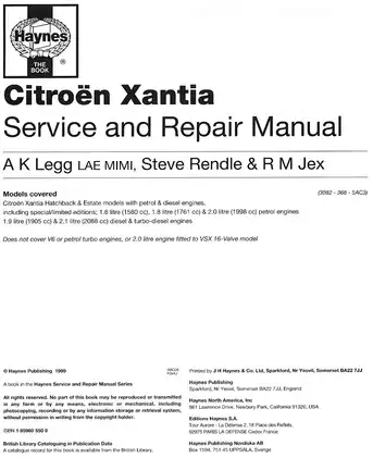 1993-1998 Citroen Xantia service repair manual Preview image 4