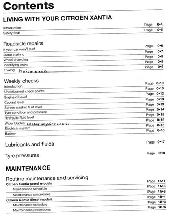 1993-1998 Citroen Xantia service repair manual Preview image 5