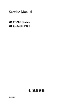 Comprehensive Canon iR C3200 Series Service Manual