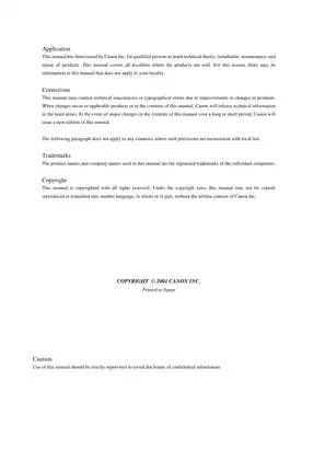 Comprehensive Canon iR C3200 Series Service Manual Preview image 3