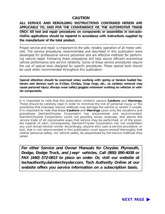 Dodge RAM Truck Service Manual with SRT-10 and Diesel Engine Support (2006) Preview image 2