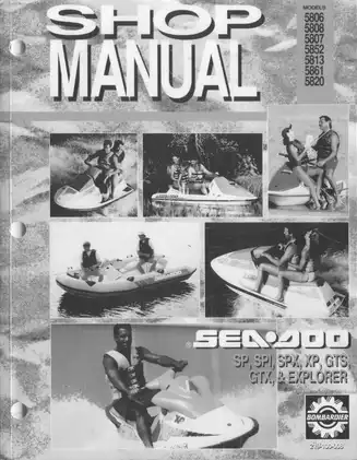 1993 Bombardier Sea-Doo SP 5806, SPI 5808, SPX 5807, XP 5852, GTS 5813, GTX 5861, Explorer 5820 shop manual Preview image 1