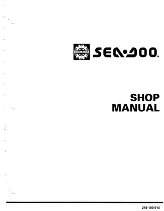 1995 BRP SP 5873, SPI 5875, SPX 5874, XP 5857, GTS 5815, GTX 5863 Sea-Doo shop manual Preview image 2