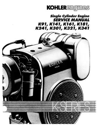 Kohler K91, K141, K161, K181, K241, K301, K321, K341 engine service manual Preview image 1