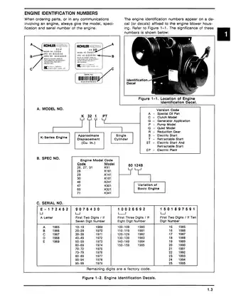 Kohler K91, K141, K161, K181, K241, K301, K321, K341 engine service manual Preview image 5