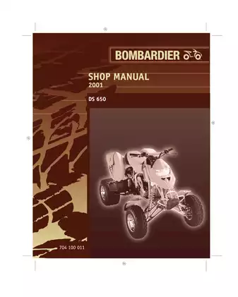 2001 Bombardier DS650 ATV shop manual Preview image 1