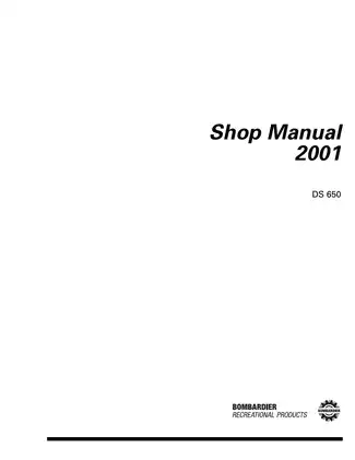 2001 Bombardier DS650 ATV shop manual Preview image 2