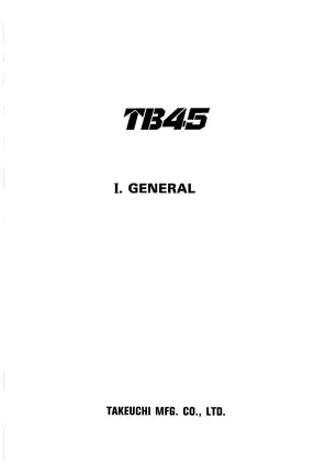 Takeuchi TB045 compact excavator workshop manual Preview image 5