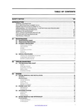 2006 Bombardier GTI, GTI-SE, GTX, GTX SUPERCHARGED, GTX LTD, GTX Wake, RXP, RXT Sea-Doo shop manual Preview image 2