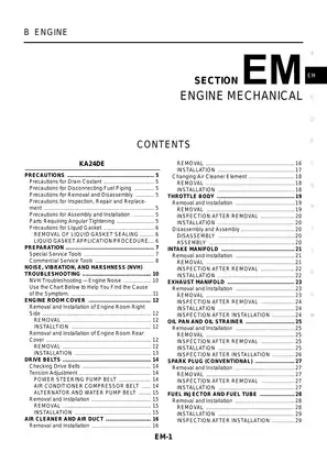 1986-1997 Nissan Navara D21 repair manual