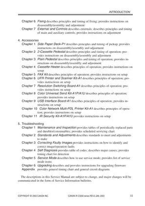Canon iR C3200 Series Service Manual - Comprehensive Guide for Technicians Preview image 5