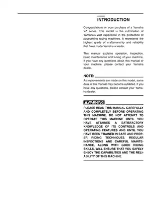 Yamaha YZ250 Service Manual (2023 Edition) - All You Need for Maintenance and Repair Preview image 3