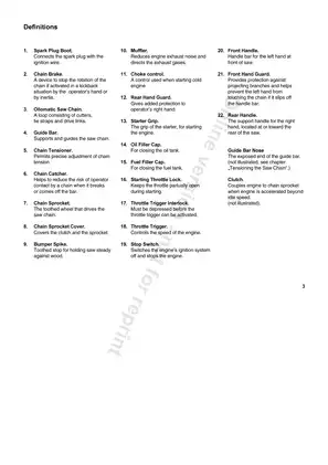 Stihl Chainsaw 009, 010, 011 manual/parts list Preview image 3