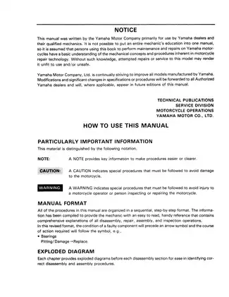 1987-1992 Yamaha YSR50 service manual Preview image 3