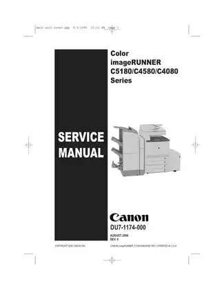Canon imageRUNNER C5180/C4580/C4080 Comprehensive Service Manual