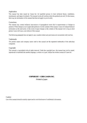 Canon imageRUNNER C5180/C4580/C4080 Comprehensive Service Manual Preview image 2