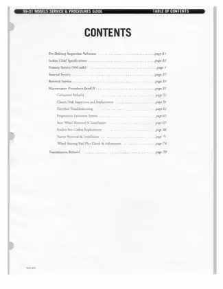 Indian Motorcycle Service Manual for 1999-2001 Models Preview image 2