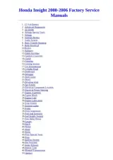 2000–2006 Honda Insight Service Manual – preview page 1