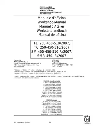 Husqvarna TE TC SMR Workshop Manual (2006 Edition) Preview image 3