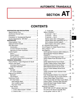 1994-1998 Nissan Quest XE, GXE, SE service manual Preview image 1