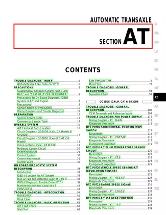 2000-2006 Nissan Sentra shop manual Preview image 1