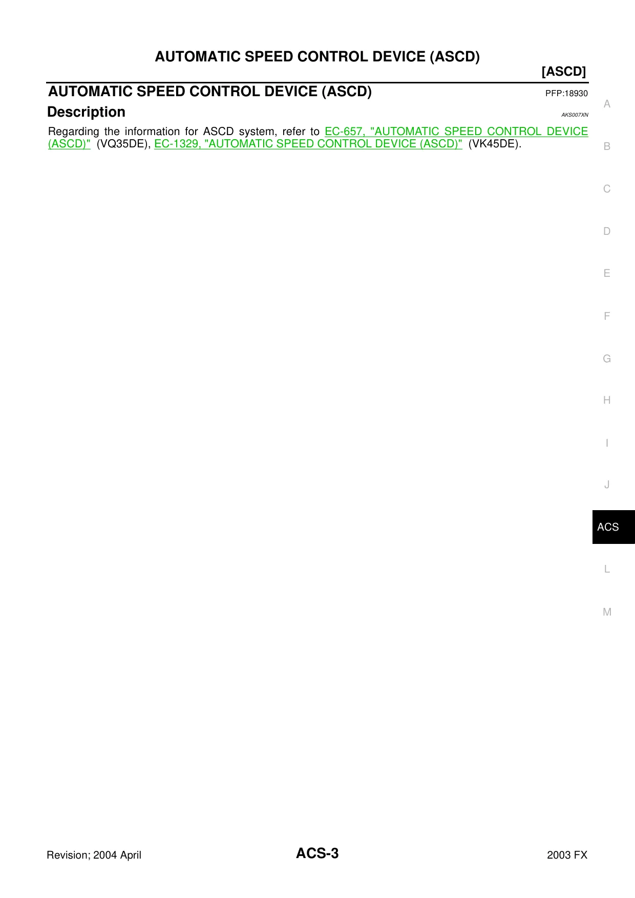 2003-2005 Infiniti FX45, FX35 Auto Cruise Control System manual Preview image 3