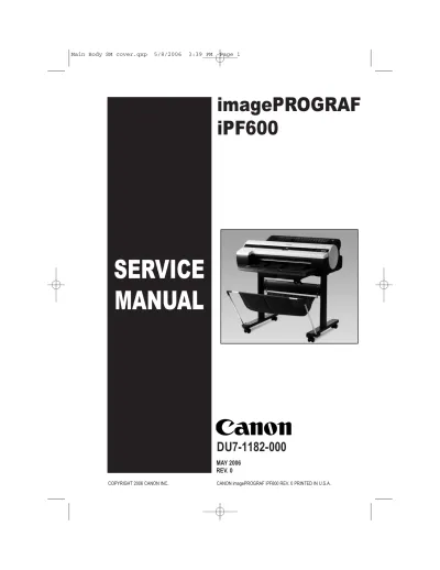 Preview: 2006 Canon imagePROGRAF iPF600 Factory Service Manual (P/N DU7-1182-000)