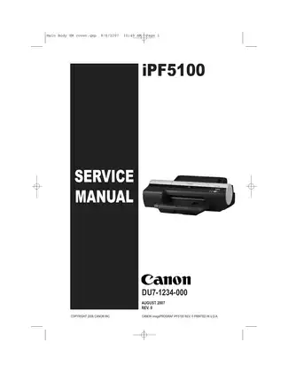 Canon imagePROGRAF iPF5100 large-format inkjet printer service manual Preview image 1
