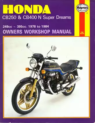 Honda CB250N & CB400N Super Dreams Owners Manual: A Complete Workshop Guide Preview image 1