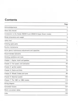 Honda CB250N & CB400N Super Dreams Owners Manual: A Complete Workshop Guide Preview image 4