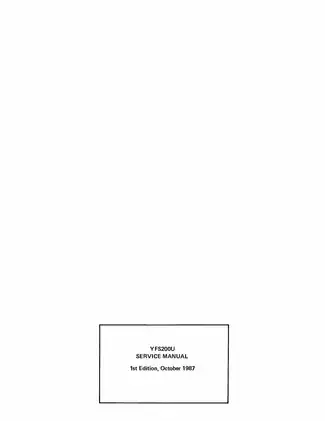 Yamaha YFS200U Service Manual - Complete Maintenance and Repair Guide Preview image 2