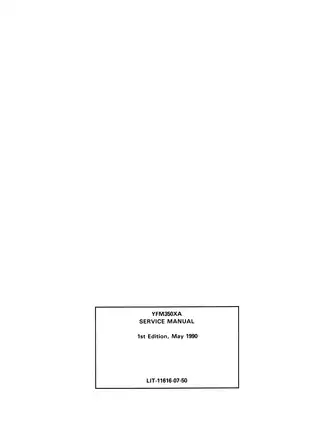 2004 Yamaha Raptor 350, YFM350 service manual Preview image 1