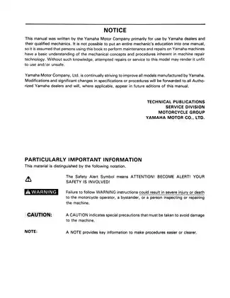 Yamaha YFM350XA Service Manual - Comprehensive Guide for Maintenance and Repairs Preview image 2