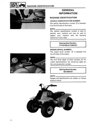 1985-1988 Yamaha Badger 80 YFM80 ATV repair and service manual Preview image 4