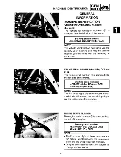 Preview: Yamaha YFM80 Badger 80 ATV 1990–1995 Factory Service Manual (P/N C38930)
