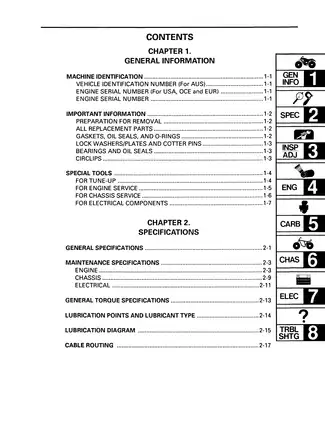 1992-2001 Yamaha Badger 80, YFM80 repair manual Preview image 4