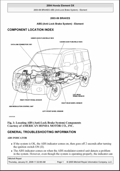 Preview: 2003–2008 Honda Element Service & Repair Manual (P/N 31SCV6410)