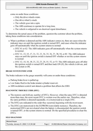 2003-2008 Honda Element manual Preview image 2