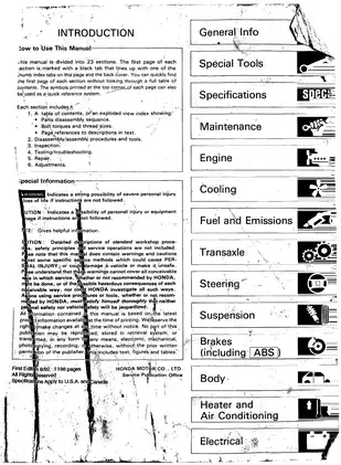 1990-1993 Acura Integra service manual Preview image 2