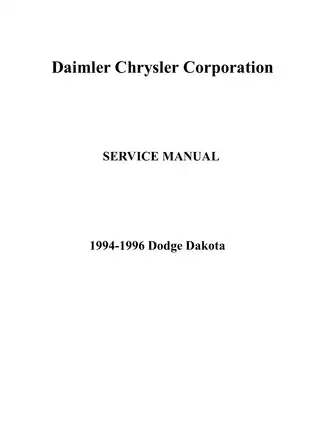1994-1996 Dodge Dakota service manual Preview image 1