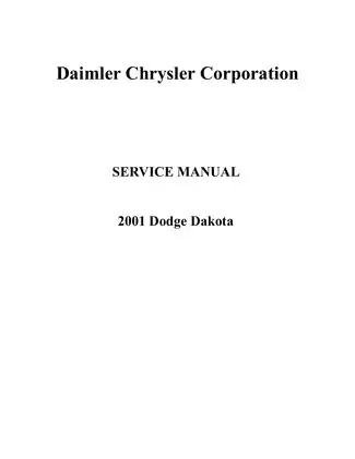 2001 Dodge Dakota service manual