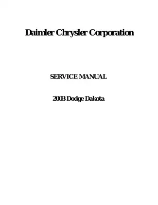 2003 Dodge Dakota truck service repair manual Preview image 1