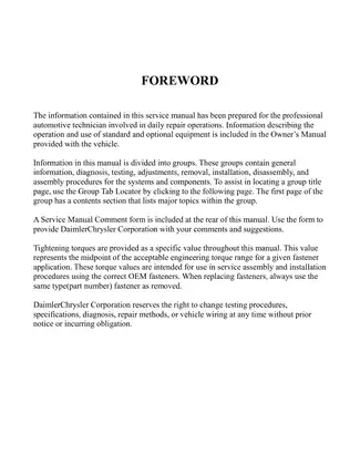2003 Dodge Dakota truck service manual Preview image 2