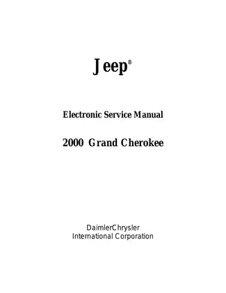 2000 Jeep Grand Cherokee Electronic Service manual