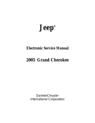 2005 Jeep Grand Cherokee Electronic Service manual