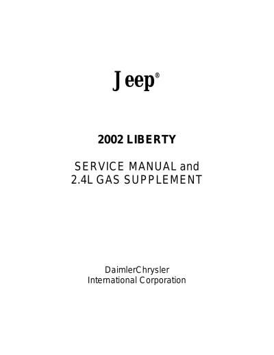 Preview: 2002 Jeep Liberty Service Manual and 2.4L Gas Supplement (P/N 81-370-02060)