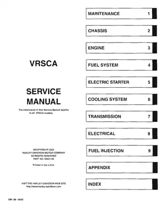 2002-2009 Harley-Davidson VRSCA V-ROD service manual Preview image 2