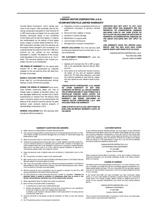 Yamaha YZ450F Owner's Service Manual (2005 Edition) - Comprehensive Digital Guide Preview image 5