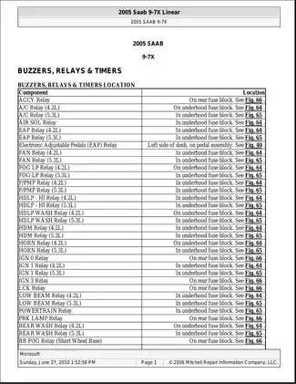2005-2007 Saab 9-7X repair manual