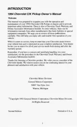 1992–1999 Chevrolet C-K Silverado Pickup Owner's Manual – preview page 2